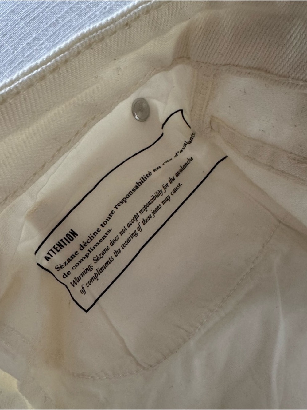 Sezane Brut Sexy Jeans, Ecru - size 36 (4 US) - Picture 10 of 13